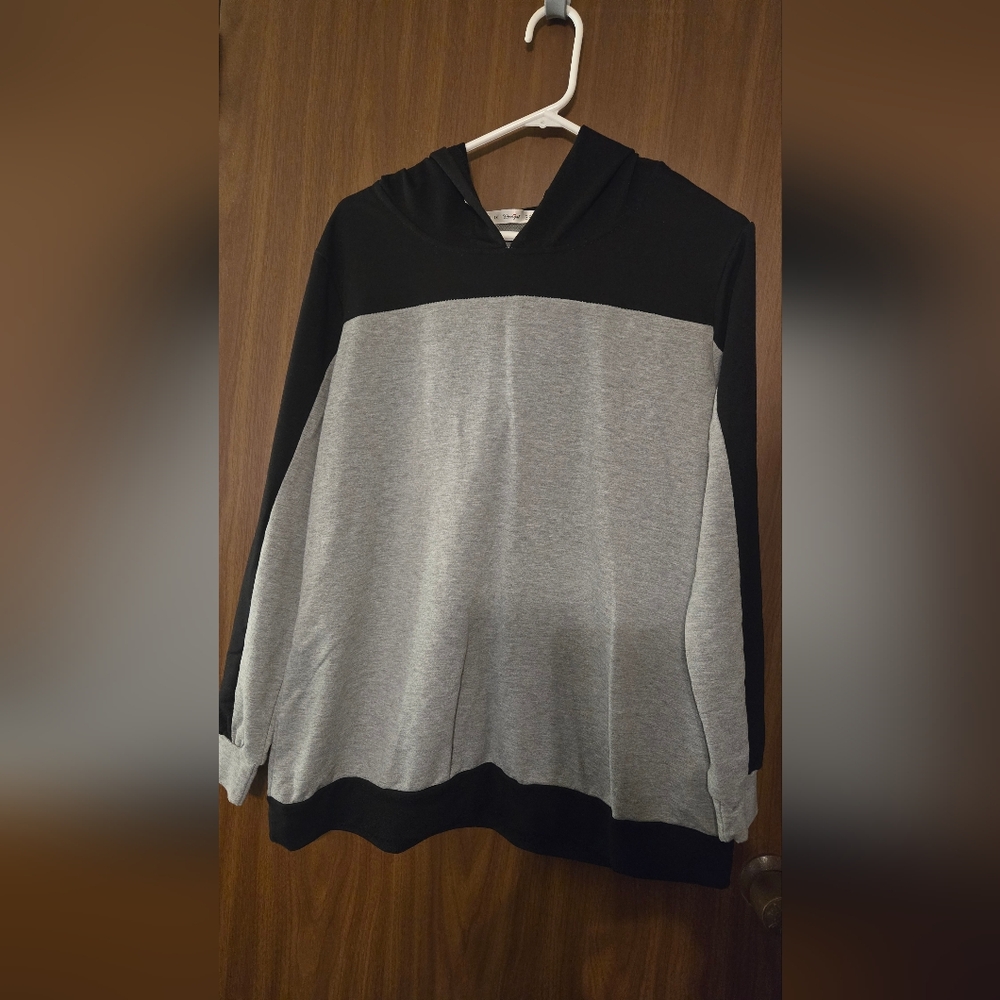 Womens Black and Gray Hoodie